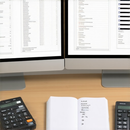 A modern desk setup focusing on financial tracking and reconciliation tools.