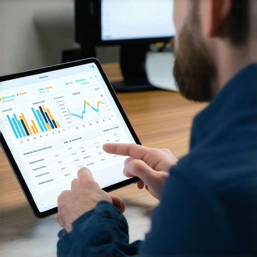 An entrepreneur managing business finances and tax compliance tools.