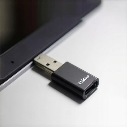 Hardware Security for Financial Data A physical security key plugged into a laptop representing high-level financial data protection.