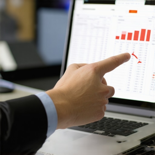 Professional CPA reviewing a ledger for tax audit red flags