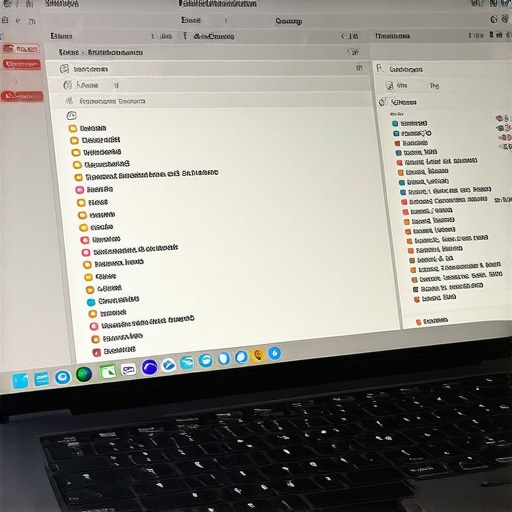 A laptop screen displaying financial data with highlighted categorization errors.