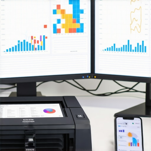 Advanced financial tools and high-tech office setup for accounting maintenance.