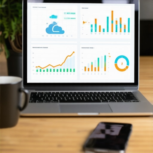 A digital screen displaying real-time financial analytics and cloud accounting data for a small business.