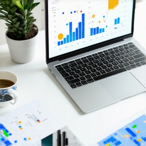 A clean, modern desk with a laptop and tablet displaying financial data for a business health check.