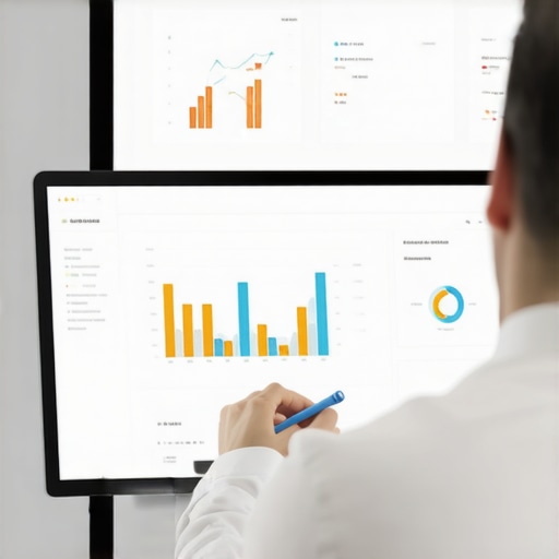 A manager reviewing DCAA-compliant time logs on a digital dashboard for contract oversight.