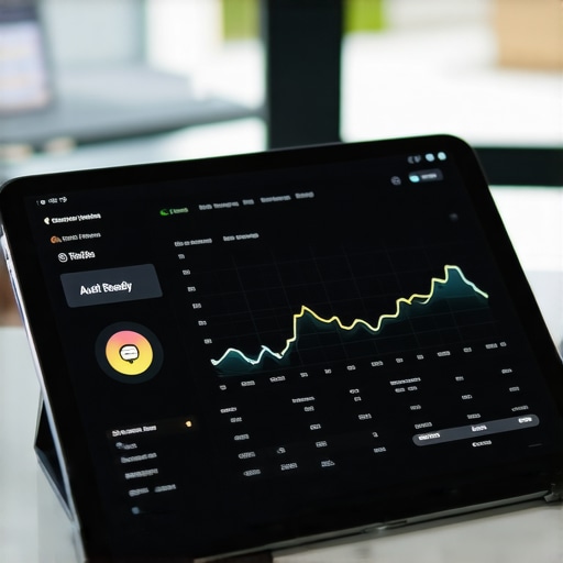 Modern Digital Accounting Dashboard A tablet displaying organized business finances and audit-ready documentation.