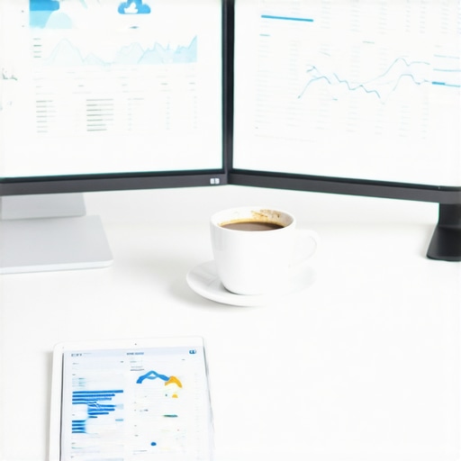 Professional workspace showing financial software and cloud-based accounting tools used for audit support and maintenance.