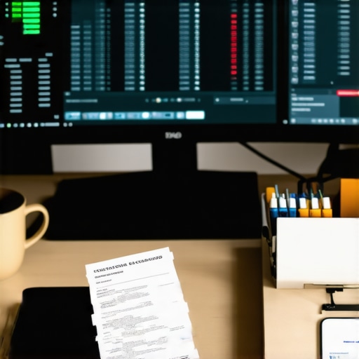 A business owner using professional accounting tools and scanning receipts for digital documentation.