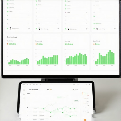 Modern Financial Analytics Dashboard for Multi-Unit Businesses A digital screen showing real-time profit and loss data and labor costs across multiple franchise locations.