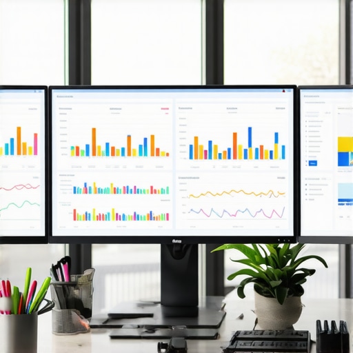A high-tech financial dashboard showing real-time accounting data and growth metrics.