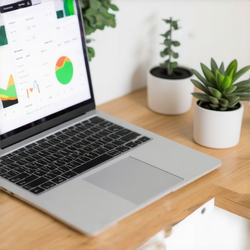 A clean and organized workspace showing digital tools for business financial tracking and CPA services.