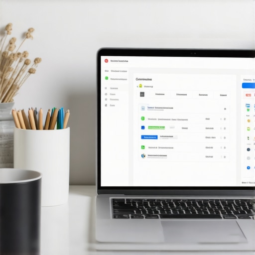Modern Integrated Financial Dashboard A clean workspace showing business financial software and integrated cloud accounting tools.