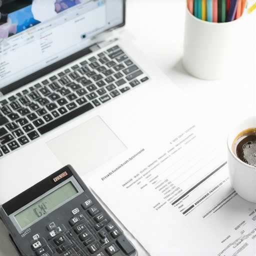 Modern Payroll Reconciliation Workspace Detailed financial reconciliation process being performed on a laptop in a professional office setting.