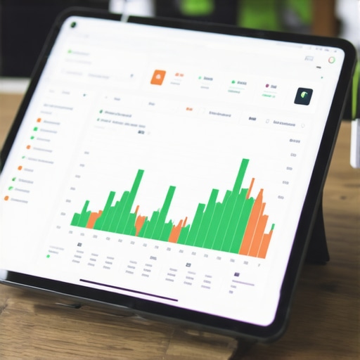A modern digital dashboard displaying real-time business financial growth and accounting metrics.