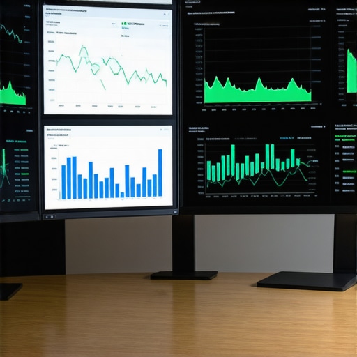 A professional dual-monitor setup displaying a financial dashboard with real-time tax and margin analytics.