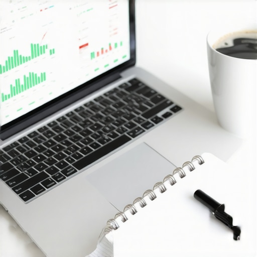 A laptop screen showing clean financial data and charts on a business desk.