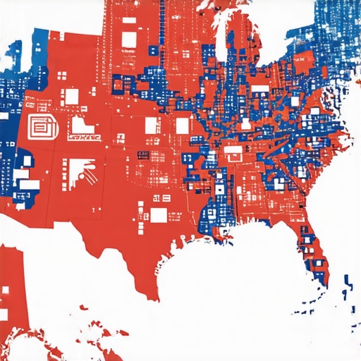 Multi-State Tax Nexus Heat Map A conceptual digital map showing the complexity of multi-state tax jurisdictions and nexus thresholds for e-commerce.
