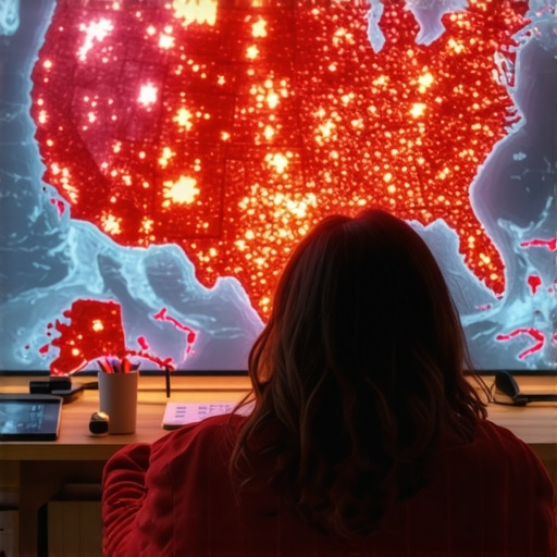 Navigating Multi-State Tax Complexity An entrepreneur analyzing multi-state tax compliance risks on a digital dashboard.