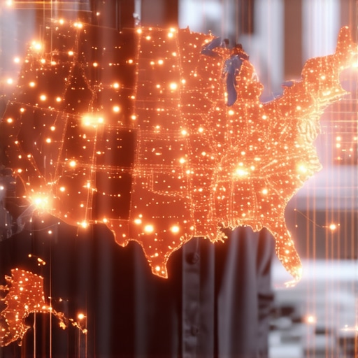 A digital visualization of remote work tax nexus across various US states.