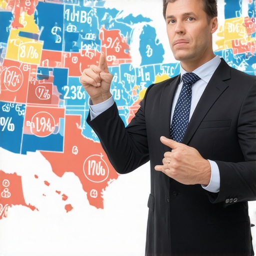 A map showing different state tax liabilities for businesses with remote employees.