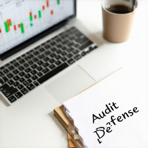 A clean workspace showing digital and physical tools for financial management.