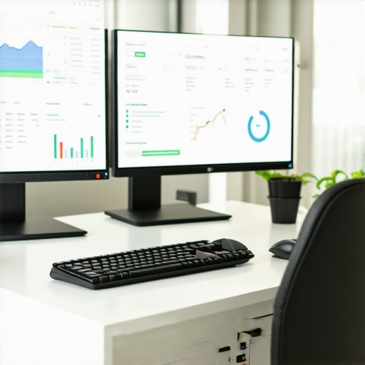 Professional business owner managing cloud-based accounting software and financial reports.
