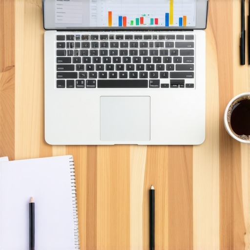 A clean workspace representing a well-organized business ledger and financial tracking system.