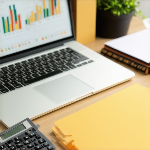 A clean workspace representing audit-ready business financial statements and ledgers.