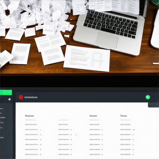 A split screen comparison of a cluttered desk with personal items and a clean digital ledger representing financial organization.