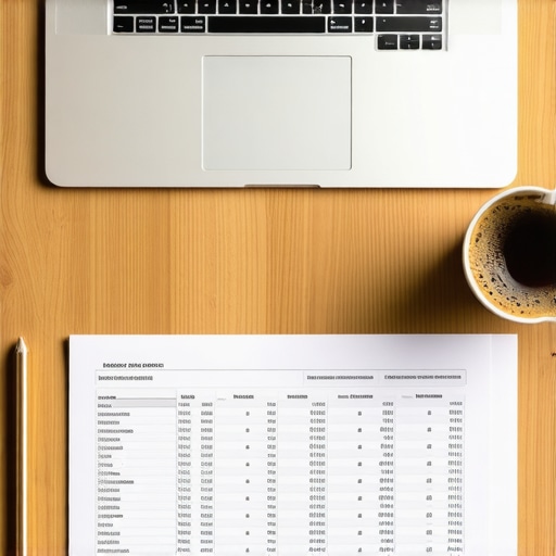 Clean financial ledger on a laptop screen symbolizing organized business accounting.