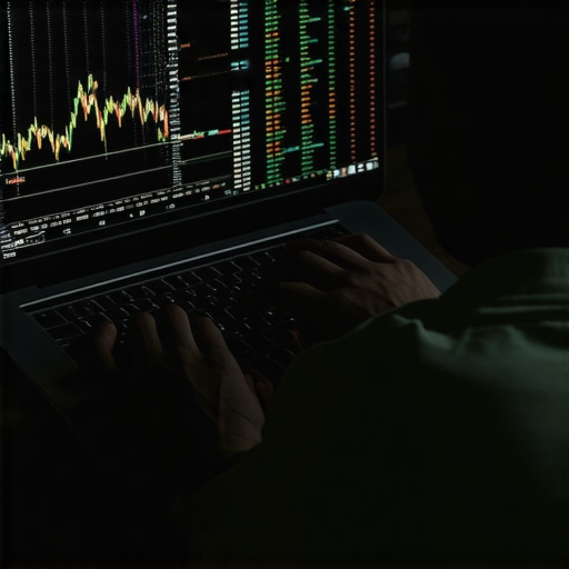 Organizing Crypto Tax Data on a Spreadsheet Hands typing on a laptop managing cryptocurrency transaction data for tax preparation