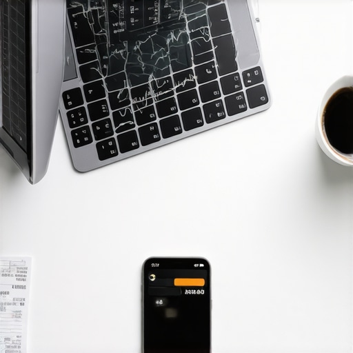 A modern workspace featuring digital accounting tools and receipt scanning software for business maintenance.