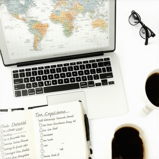 Organizing Local Tax Deadlines A clean workspace with tools for tracking local payroll tax compliance and employee locations.