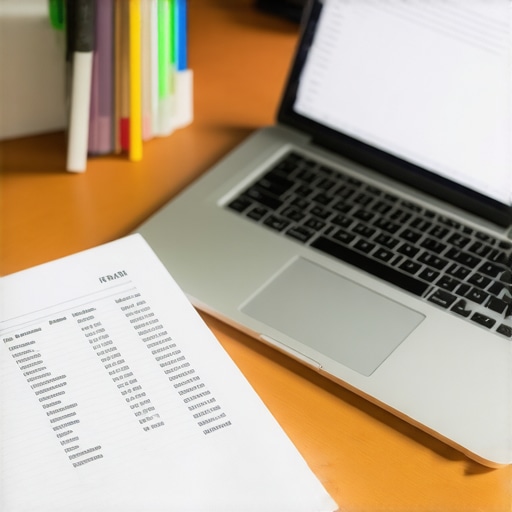 Organizing R&D Documentation for Tax Credit Claims A organized desk with a laptop and notebook showing financial data and project notes.
