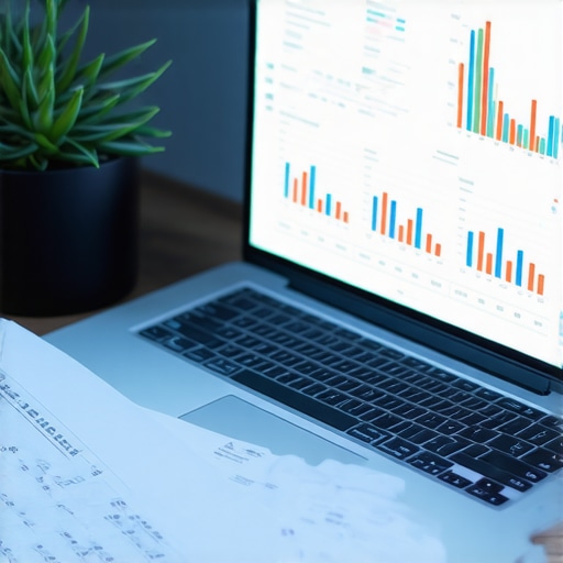 Organizing Software Assets for Tax Compliance Close-up of digital financial reports and software asset tracking on a laptop.