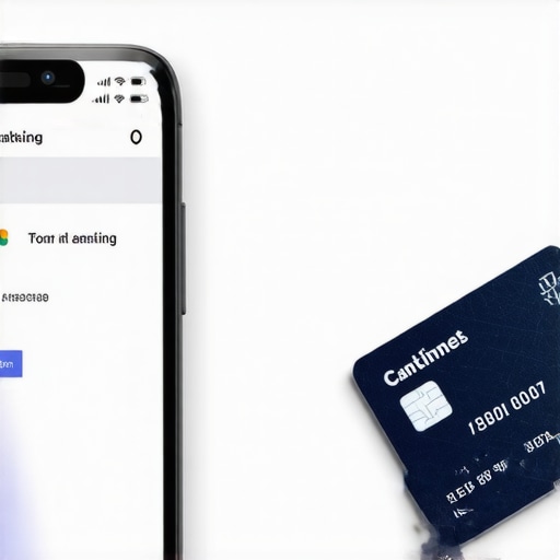 A business credit card and a banking app showing organized transactions.