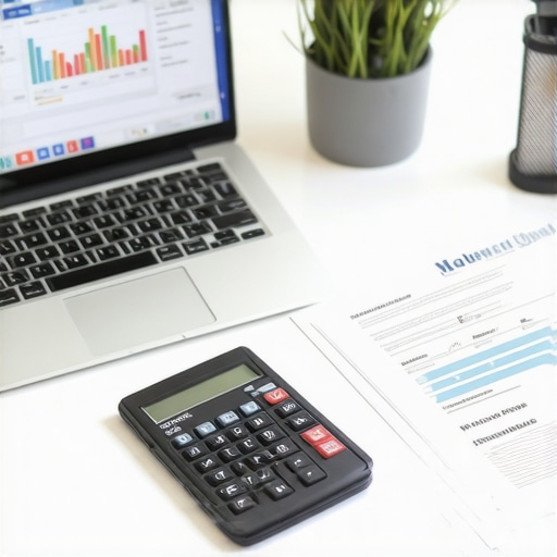 A clean digital ledger and financial reports on a desk