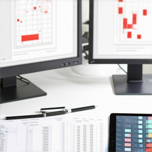 A high-end corporate office desk where a CPA analyzes complex financial ledgers for audit support.