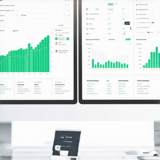 A high-tech digital financial dashboard showing business analytics and secure accounting data.