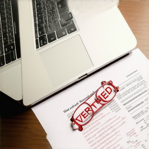 A laptop showing financial data next to a verified tax document.