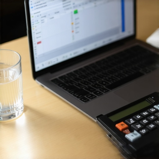 A laptop showing financial spreadsheets on a clean office desk representing accurate tax preparation.