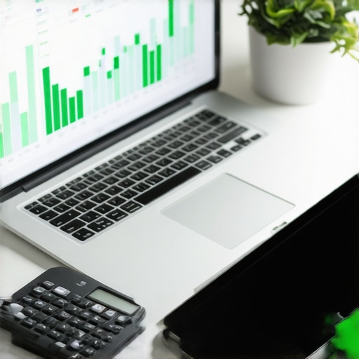 A high-tech office desk set up for monthly financial reconciliation and payroll oversight.