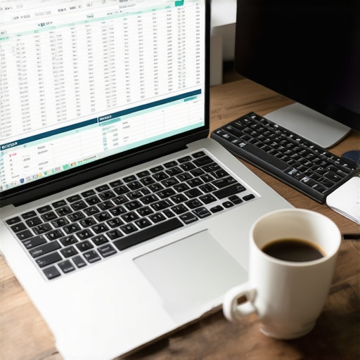 A laptop showing financial spreadsheets on a clean desk representing business transparency.