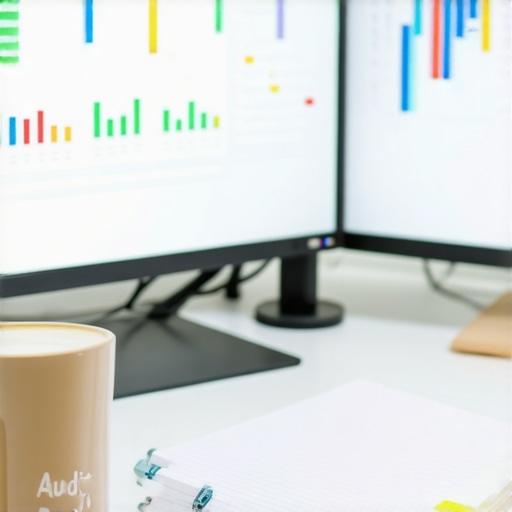 A modern desk setup featuring accounting software and financial planning tools for audit protection.