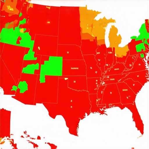 A digital map showing state-by-state tax nexus compliance for a remote business.