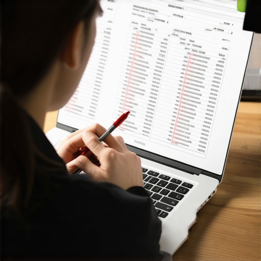 A business owner manually checking for 1099-K discrepancies between bank statements and accounting software.