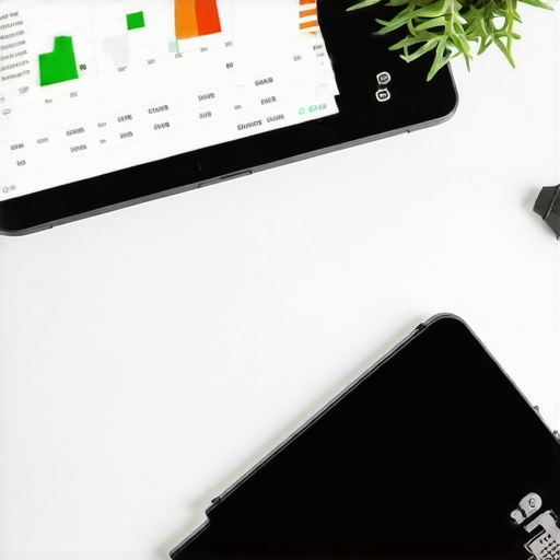 A laptop and an external hard drive on a desk representing secure financial data storage