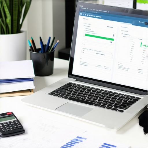 Setting up professional payroll for an S-Corp A modern home office desk showing financial tools used for S-Corp payroll management
