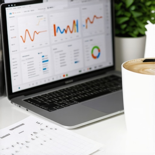 A business owner's desk showing digital and physical financial tracking tools for CPA maintenance.