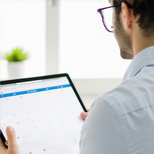 A business owner organizing a calendar for monthly tax strategy and document tracking.